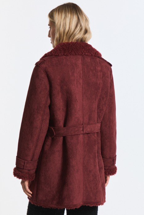 дубленка из шерсти с поясом по цене 6920 руб вид справа