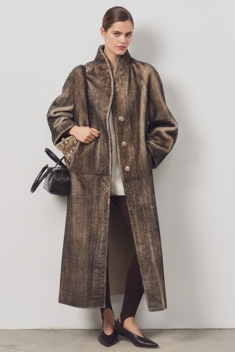 дубленка-косуха из овчины с ремнем 797678003 фотография