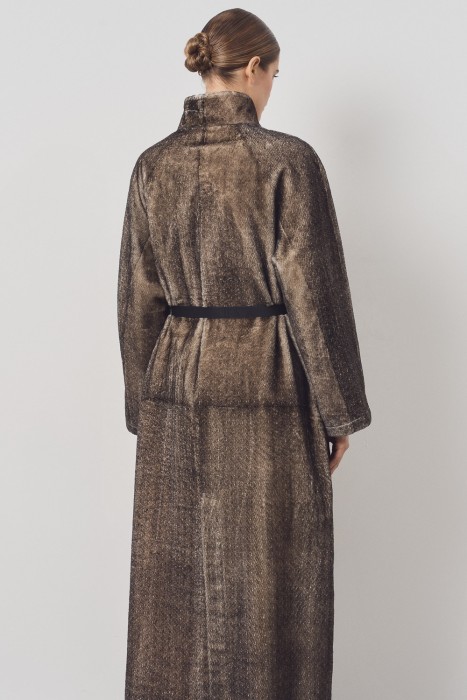 дубленка-косуха из овчины с ремнем по цене 107920 руб вид справа