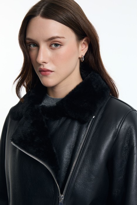 дубленка косуха из овчины из россии вид сбоку