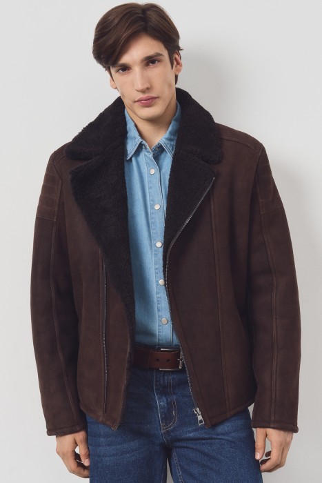 дубленка-косуха из овчины из россии вид сбоку