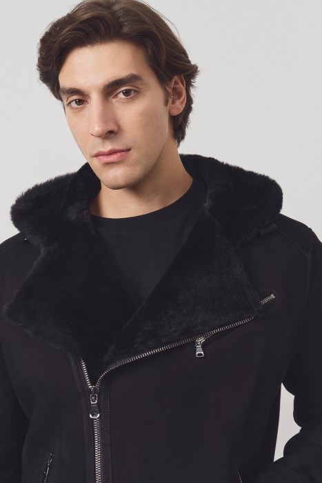 дубленка-косуха из овчины из россии вид сбоку