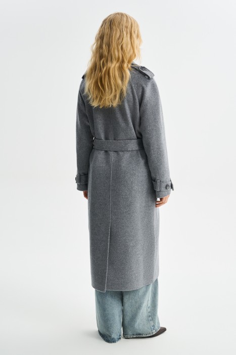 двубортное пальто из шерсти по цене 18420 руб вид справа