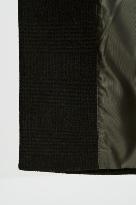 двубортное пальто с капюшоном из россии вид сбоку