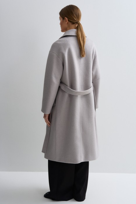 двубортное пальто с поясом по цене 8050 руб вид справа