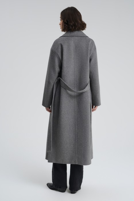 двубортное пальто с поясом по цене 6400 руб вид справа