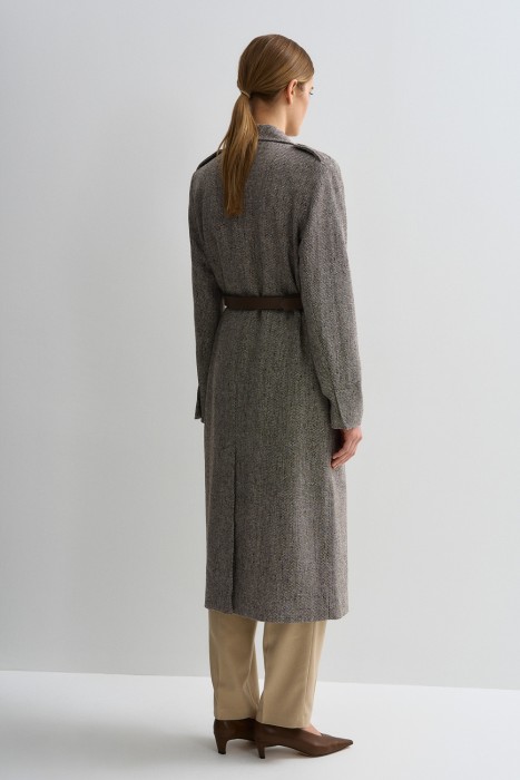 двубортное пальто с ремнем по цене 9200 руб вид справа