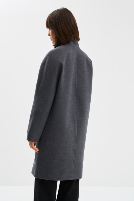 двубортное пальто с воротником-стойкой по цене 7670 руб вид справа
