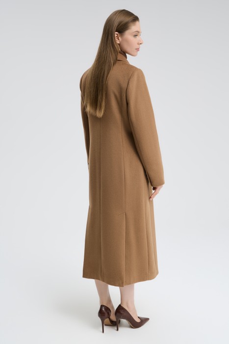 двубортное пальто от бренда снежная королева вид слева