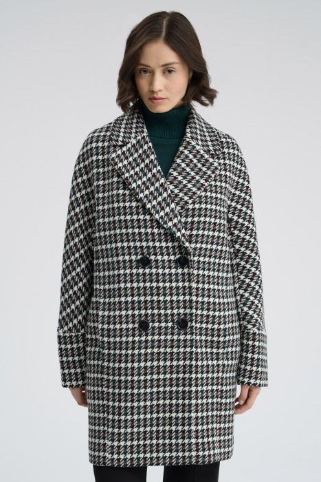 двубортное пальто от бренда снежная королева вид слева