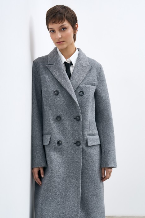 двубортное пальто 776994003 фотография
