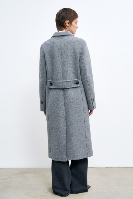 двубортное пальто от бренда снежная королева вид слева