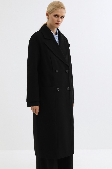 двубортное пальто из россии вид сбоку