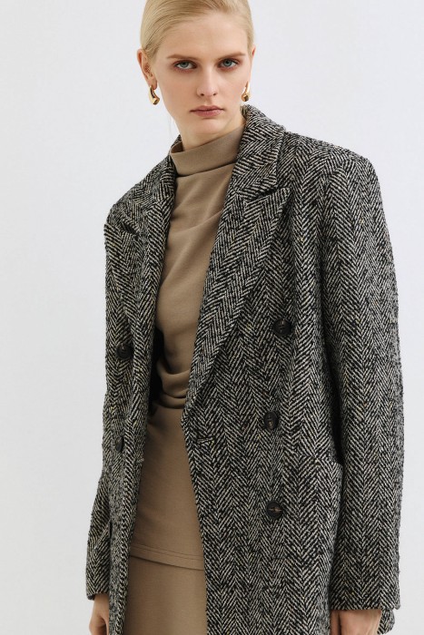 двубортное пальто 807239003 фотография