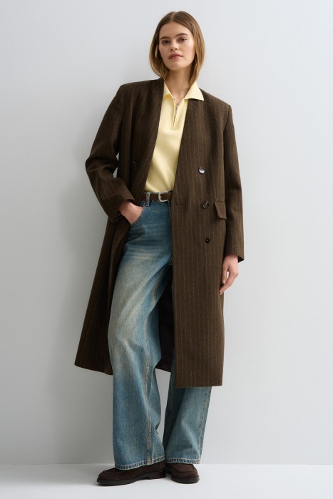 двубортное пальто 807260003 фотография