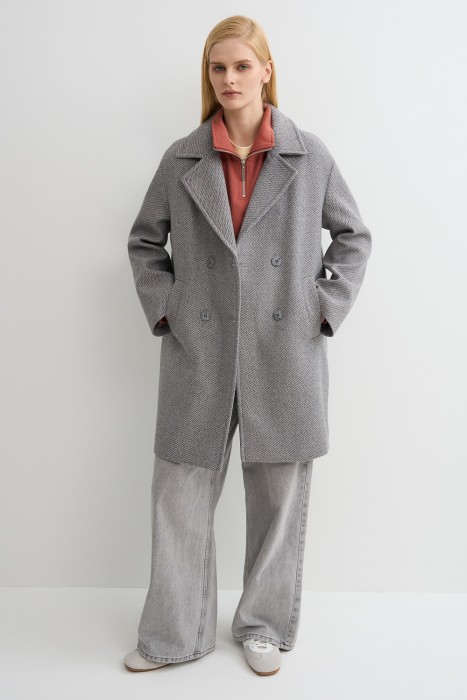 двубортное пальто по цене 9680 руб вид справа