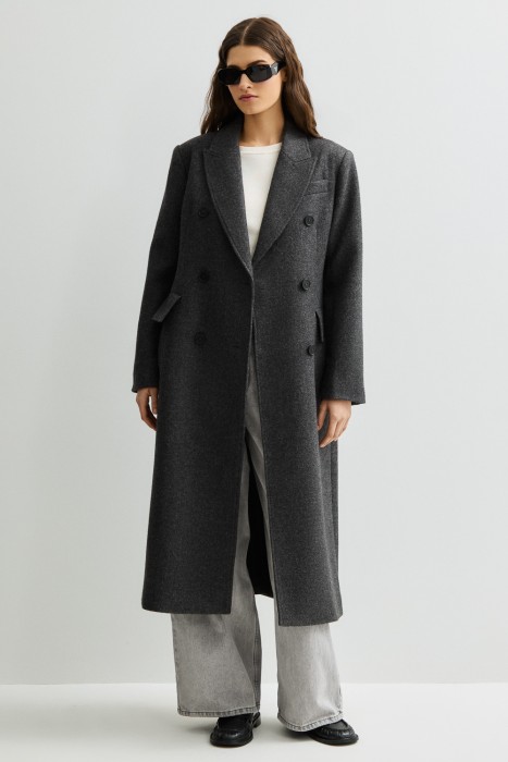 двубортное пальто 810306003 фотография