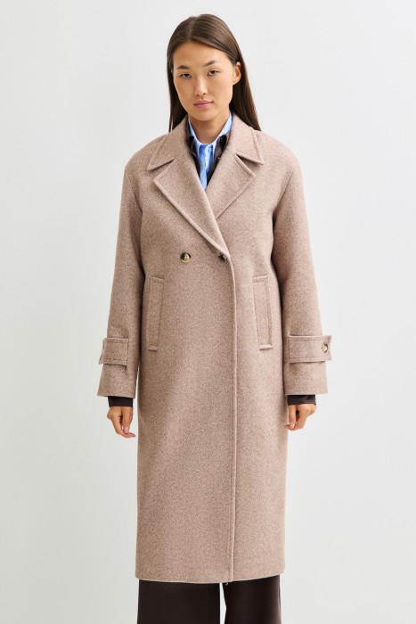 двубортное пальто от бренда снежная королева вид слева