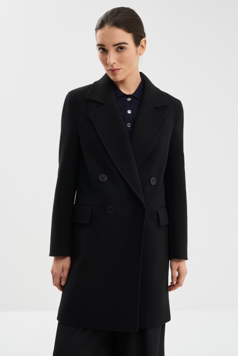 двубортное пальто от бренда снежная королева вид слева