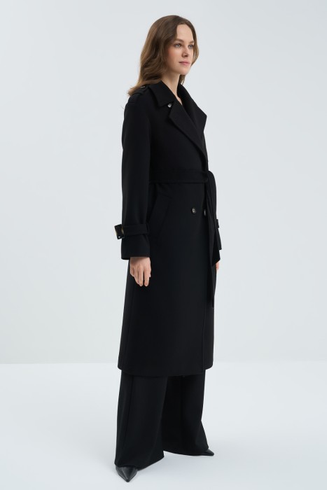 двубортное пальто от бренда снежная королева вид слева