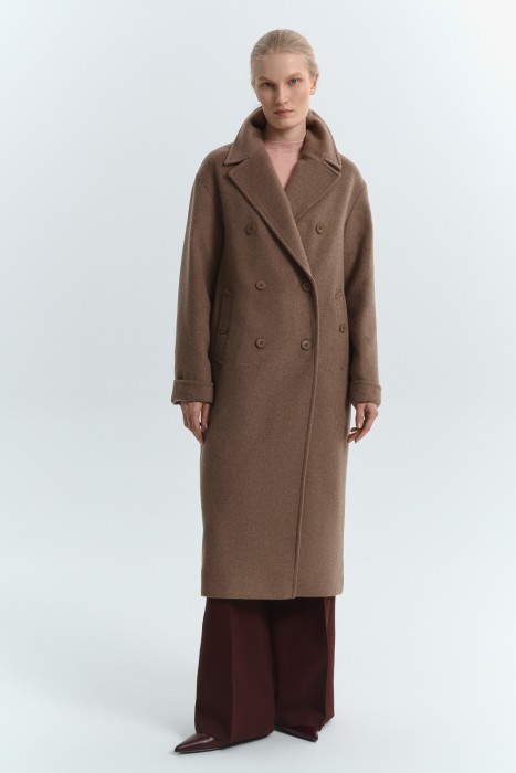 двубортное пальто от бренда снежная королева вид слева