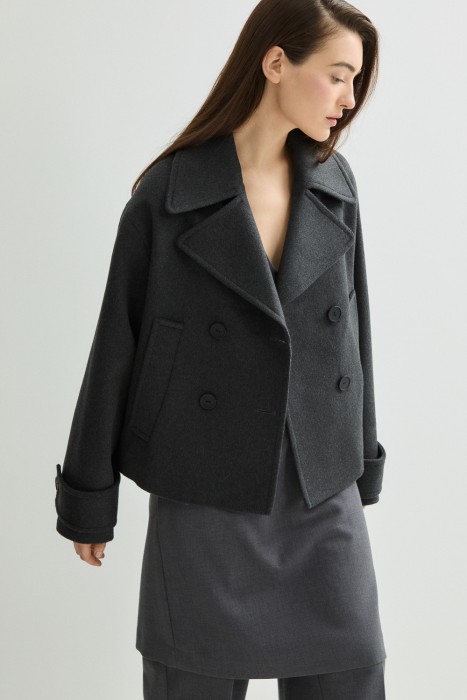 двубортное полупальто 826824003 фотография
