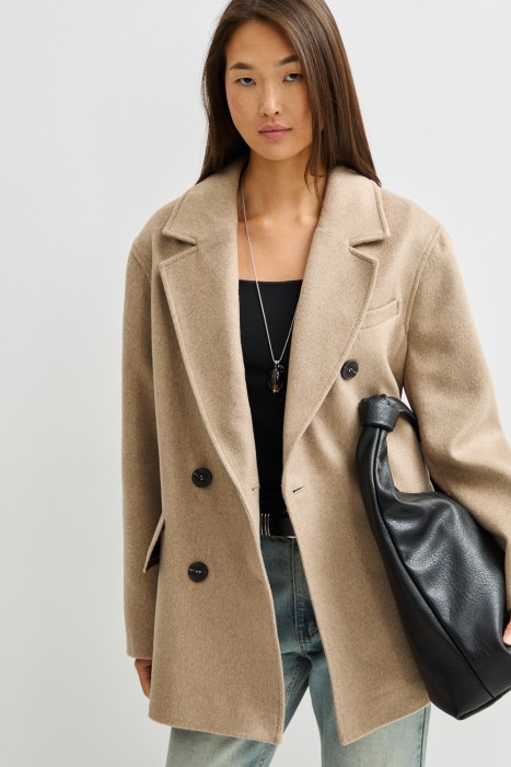 двубортное полупальто 826815003 фотография