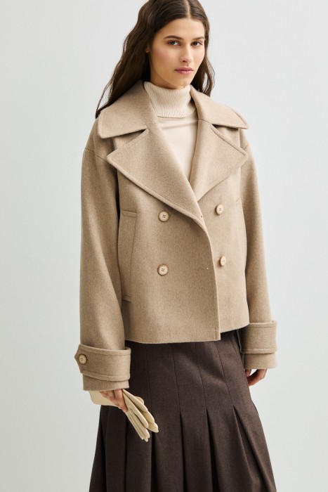 двубортное укороченное пальто 826830003 фотография