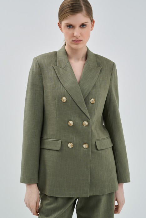 двубортный жакет от бренда снежная королева вид слева