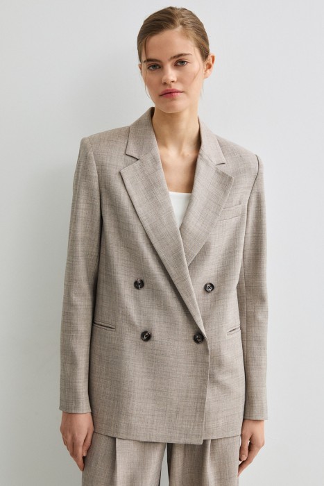 двубортный жакет от бренда снежная королева вид слева