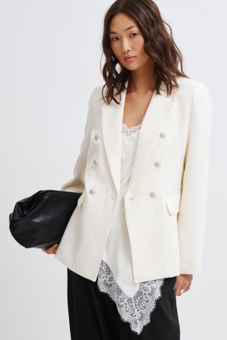 двубортный жакет от бренда снежная королева вид слева