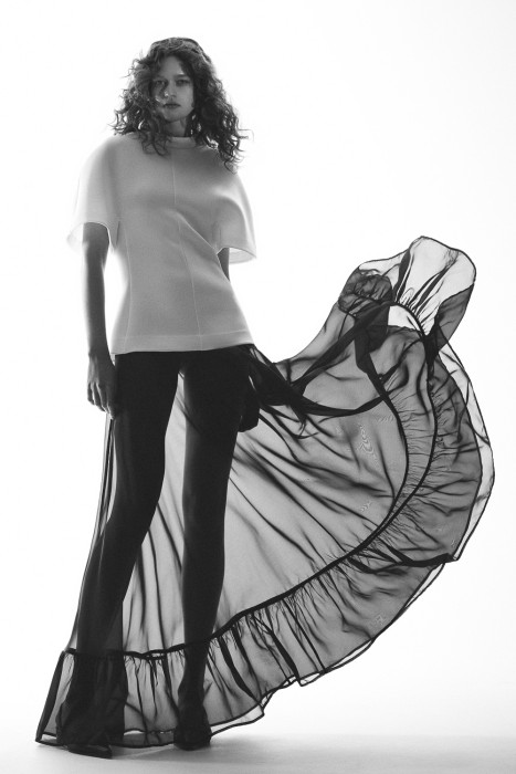 двуслойная юбка-макси от бренда снежная королева вид слева