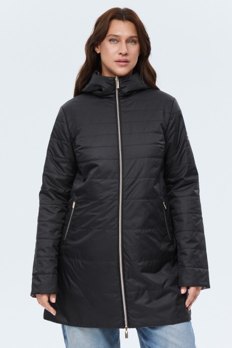 двусторонняя куртка с капюшоном от бренда снежная королева вид слева