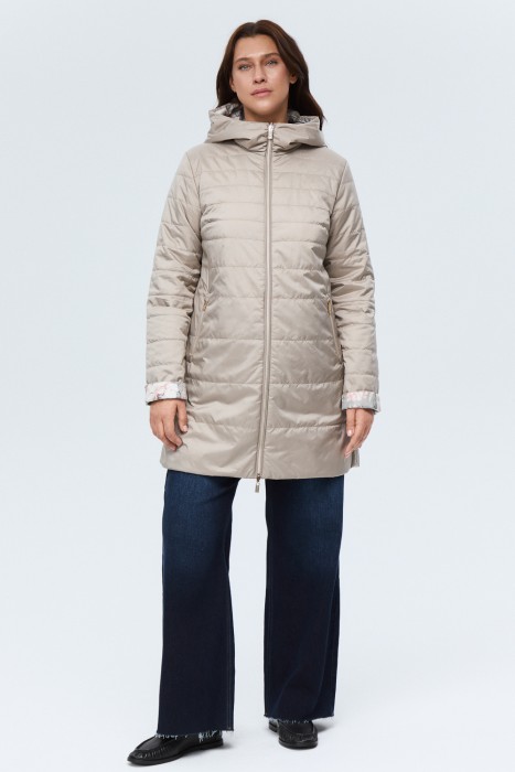 двусторонняя куртка с капюшоном от бренда снежная королева вид слева