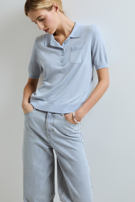 джемпер-поло от бренда снежная королева вид слева