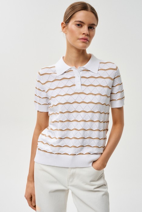 джемпер-поло от бренда снежная королева вид слева