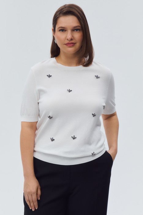 джемпер с короткими рукавами от бренда снежная королева вид слева