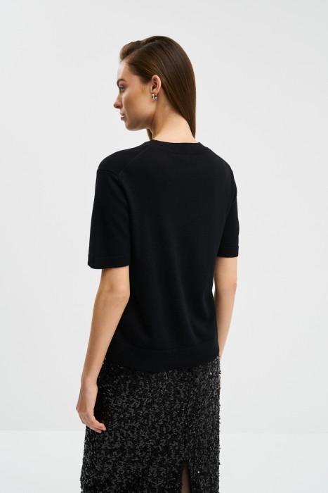 джемпер с короткими рукавами по цене 1210 руб вид справа