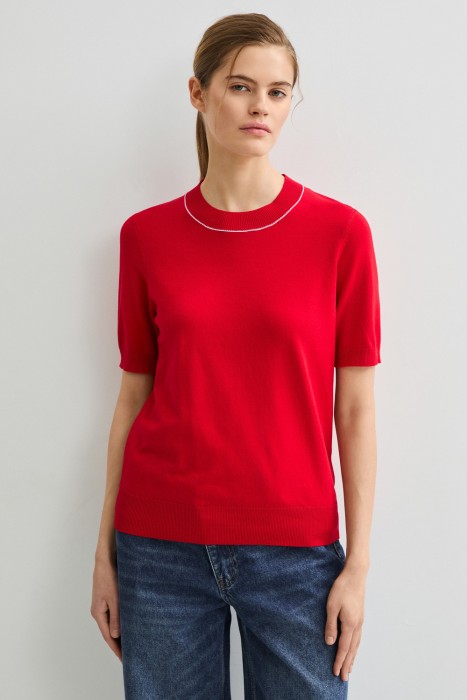 джемпер с короткими рукавами от бренда снежная королева вид слева