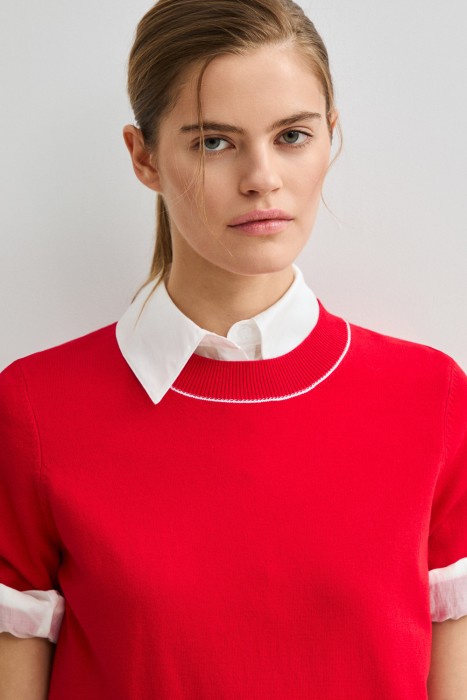 джемпер с короткими рукавами из россии вид сбоку