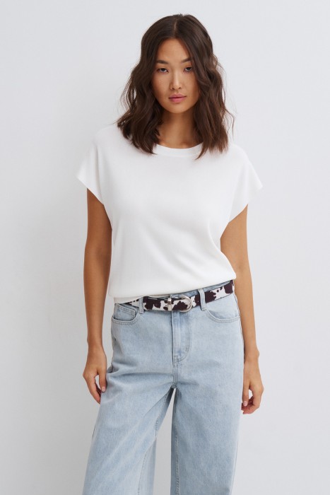 джемпер с короткими рукавами от бренда снежная королева вид слева