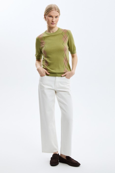 джемпер с короткими рукавами от бренда снежная королева вид слева