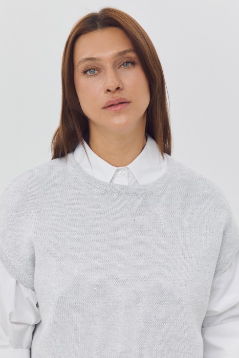 джемпер с короткими рукавами из россии вид сбоку