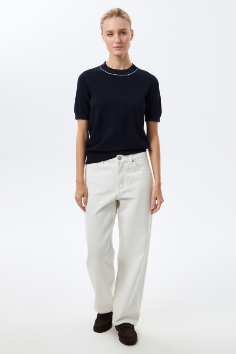 джемпер с короткими рукавами от бренда снежная королева вид слева