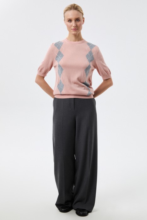 джемпер с короткими рукавами от бренда снежная королева вид слева