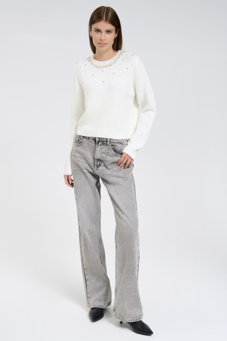 джемпер с отделкой от бренда снежная королева вид слева