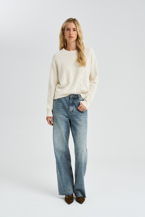 джемпер с пайетками из россии вид сбоку