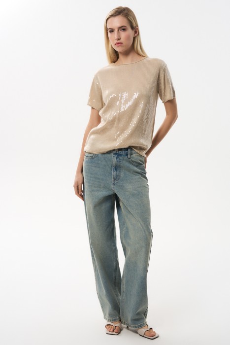 джемпер с пайетками 806074003 фотография