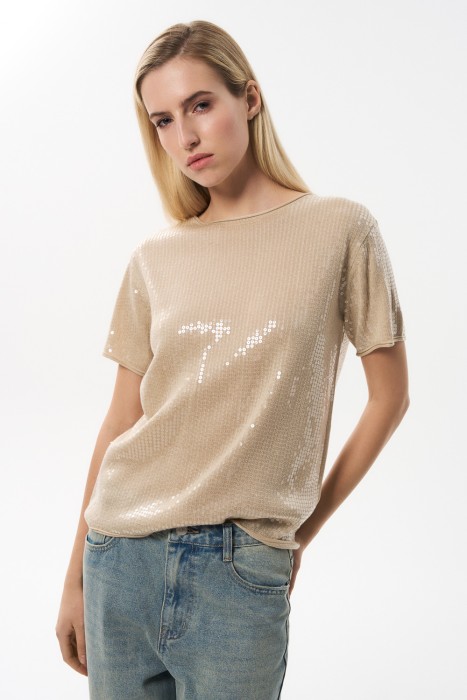 джемпер с пайетками от бренда снежная королева вид слева