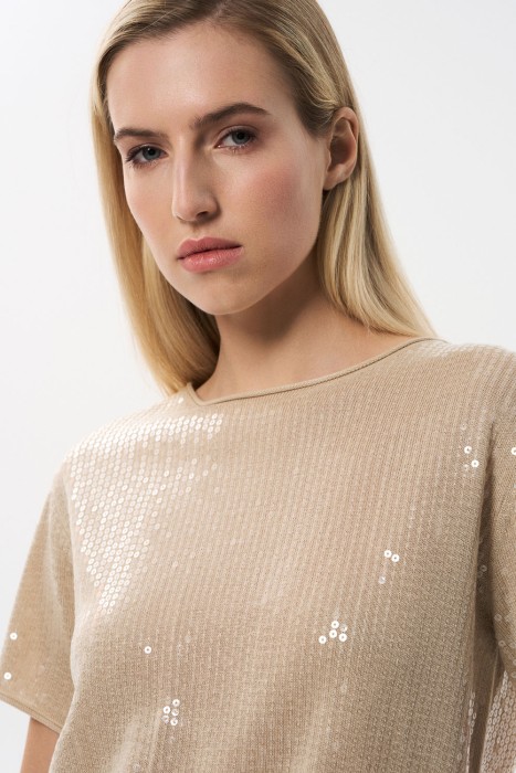 джемпер с пайетками из россии вид сбоку